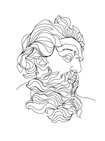 One line drawing sketch. Modern single line art, aesthetic contour. Perfect for home decor such as posters, wall art, tote bag, t-shirt print, stickerのイラスト素材