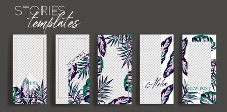 Set of Templates. Design background for social media banner. Mockup for social media.のイラスト素材