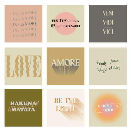 Design backgrounds for social media banner. Set of post frame templates. Vector cover. Mockup for personal blog or shop. Layout for promotion. Endless square puzzle.のイラスト素材