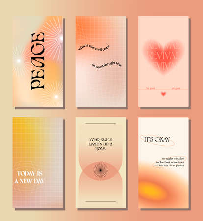 Design backgrounds for social media banner. Set of stories frame templates. Vector cover. Mockup for personal blog or shop. Layout for promotion. Endless square puzzle.のイラスト素材