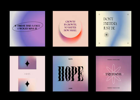 Design backgrounds for social media banner. Set of post frame templates. Vector cover. Mockup for personal blog or shop. Layout for promotion. Endless square puzzle.のイラスト素材
