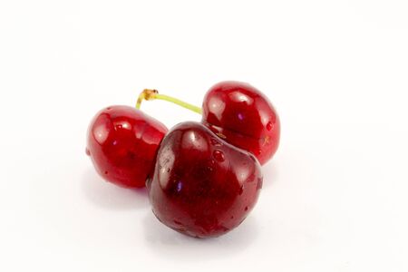 tasty and juicy cherries isolated on a white background