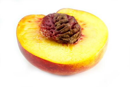 Nectarine fruit isolated on white background .の写真素材