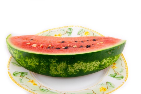 slices of watermelon isolated on white background.の写真素材
