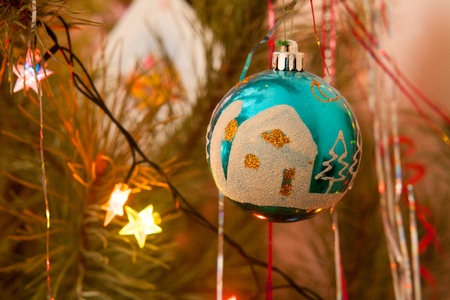 Christmas ornaments on the Christmas tree. Christmas decorations.の写真素材