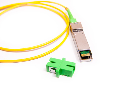 Optical gigabit SFP module for network switchの写真素材