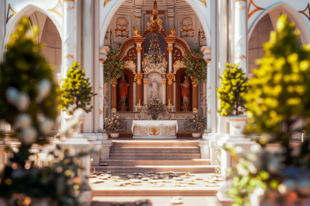 Semarang, Indonesia - January 3, 2024: Traditional Wedding Ceremony in Traditional Churchの素材