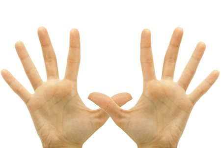 hand gestures isolated on a whiteの写真素材