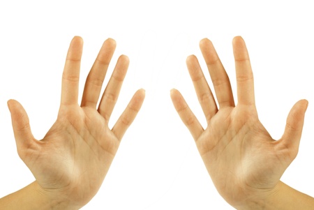 hand gestures isolated on a whiteの写真素材