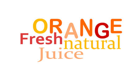 Fruit label or stamp - orangeの写真素材