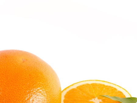 Vitamin C Overload, Stacks of sliced fruit isolated on whiteの写真素材