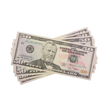 fan, dollars isolated on white