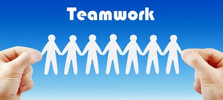People team in handsの写真素材