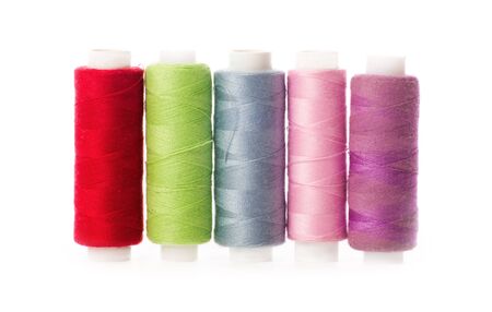 bobbins of thread isolated on white