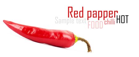 red hot chili pepper isolated on a white backgroundの写真素材