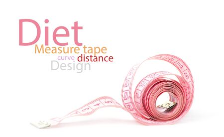 Measuring tape of the tailor for you design isolated on whiteの写真素材