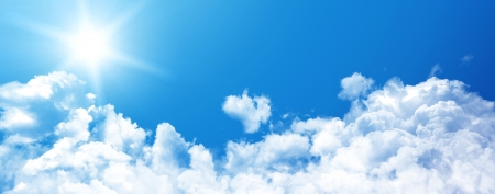 White clouds in blue skyの写真素材