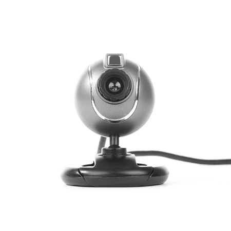 Web camera isolated on whiteの写真素材