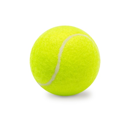 Tennis ball isolated on whiteの写真素材
