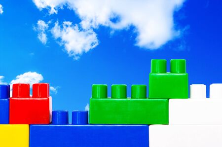 Plastic construction blocksの写真素材
