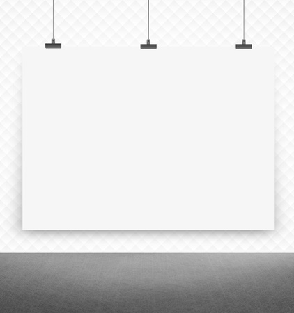 white poster on a wallの写真素材