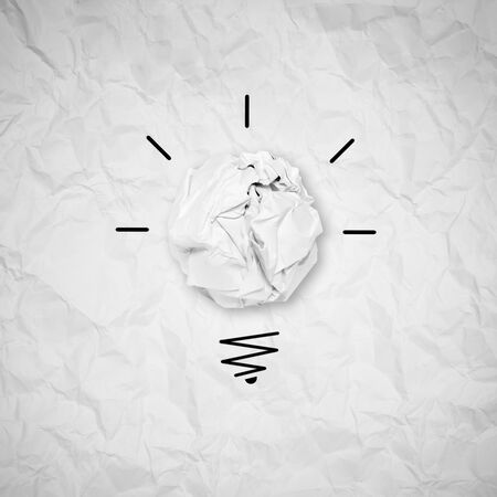light bulb crumpled paper as creative conceptの写真素材