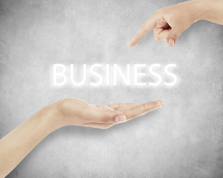 Hand on wall backgroundの写真素材