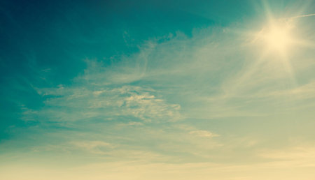 blue sky background with tiny clouds