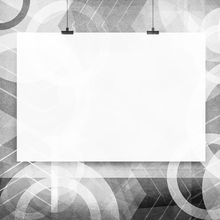 white poster on a wallの写真素材