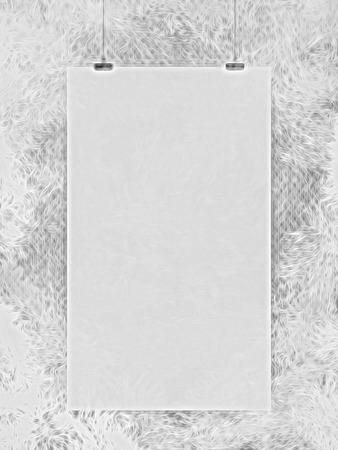 white poster on a wallの写真素材