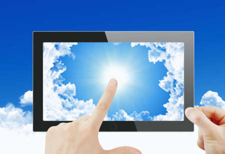 Black generic tablet pc, 3d render.