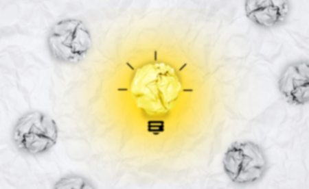 light bulb crumpled paper as creative conceptの写真素材