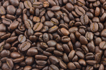 coffee beans isolated on white backgroundの写真素材