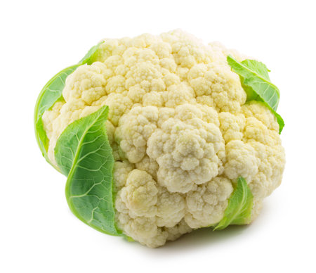cauliflower isolated on white backgroundの写真素材