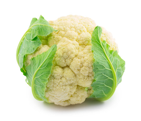cauliflower isolated on white backgroundの写真素材