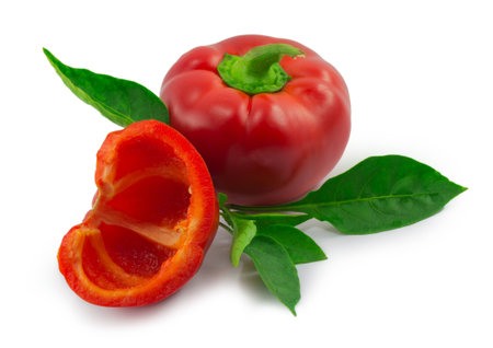 sweet pepper isolated on a white backgroundの写真素材
