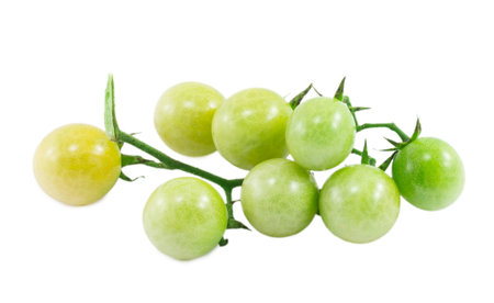 cherry tomatoes isolated on a white backgroundの写真素材