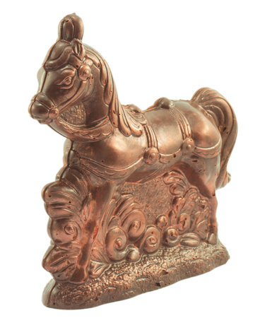 chocolate horse isolated on a white backgroundの写真素材