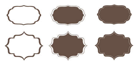 set of vintage style frames vector design elementsのイラスト素材