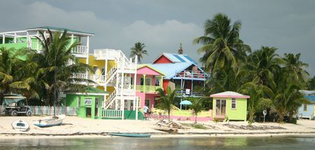 Seaside town in Belizeの写真素材
