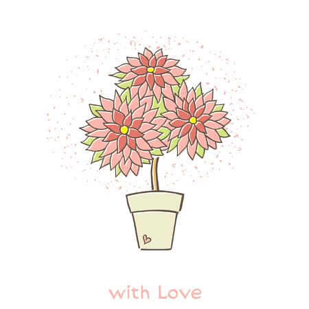 Flower in a pot, the words \\\"with love\\\". Can be used as a greeting card for Valentine\\\\\\\\\\\\\\\\\\\\\\\\\\\\\\\\のイラスト素材