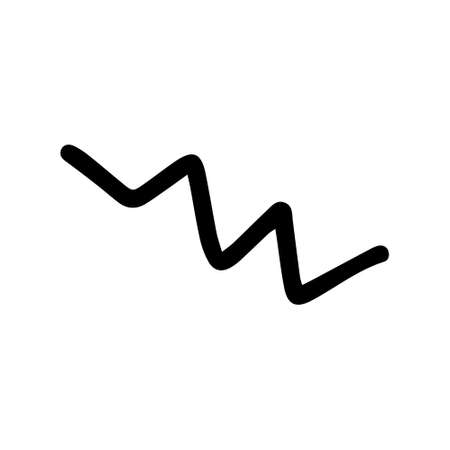 Vector ZigZag single elements isolated on white background icon. Simple wavy illustration for seasonal design, textile, decoration kids playrooms and greeting card. Hand drawn prints and doodle.のイラスト素材