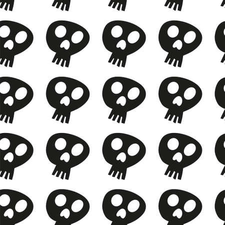 Vector halloween seamless patterns. Cartoon skulls. Halloween elements for scrap-booking. Illustration for seasonal design, textile, decoration or greeting card. Hand drawn prints and doodle.のイラスト素材