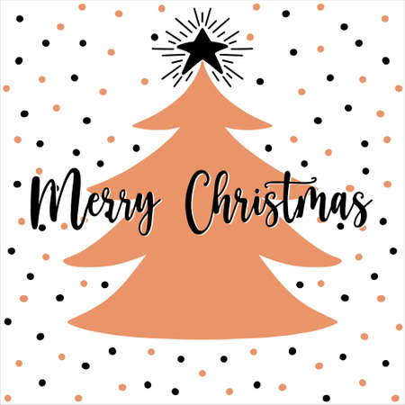 Merry Christmas and Happy New Year typography banner. Holiday related lettering templates for greeting cards, overlays. Hand drawn prints and doodle. Season greetings. Vector vintage illustration.のイラスト素材