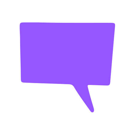 Text bubble. Hand drawn vector bubble templates for text messages. Colorful cartoon sticker isolated on the white background. Doodle text speech form templates. Blank empty blue speech bubble. Cloud.のイラスト素材