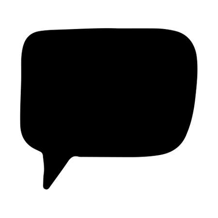 Text bubble. Hand drawn vector bubble templates for text messages. Colorful cartoon sticker isolated on the white background. Doodle text speech form templates. Blank empty black speech bubble. Cloud.のイラスト素材