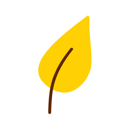 Vector hand drawn Autumn leaf isolated on white background. Decorative doodle yellow leaf. Cartoon scribble leaf icon for wedding design, wrapping, textiles, clothing page, ornate and greeting cardsのイラスト素材