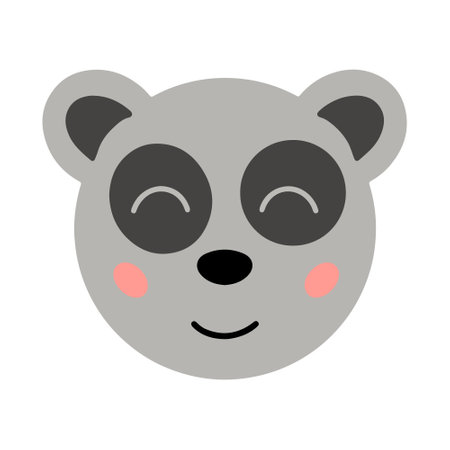 Cute hand drawn panda for kids poster isolated on white background. Funny cartoon koala icon. Vector doodle illustration for posters, cards, t-shirts, textiles, kids book, greeting cards, kids gamesのイラスト素材