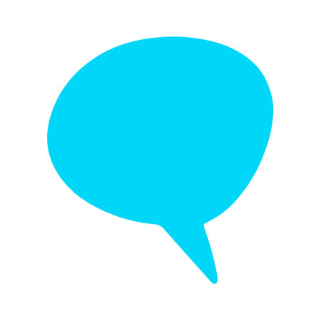 Text bubble. Hand drawn vector bubble templates for text messages. Colorful cartoon sticker isolated on the white background. Doodle text speech form templates. Blank empty blue speech bubble. Cloud.のイラスト素材