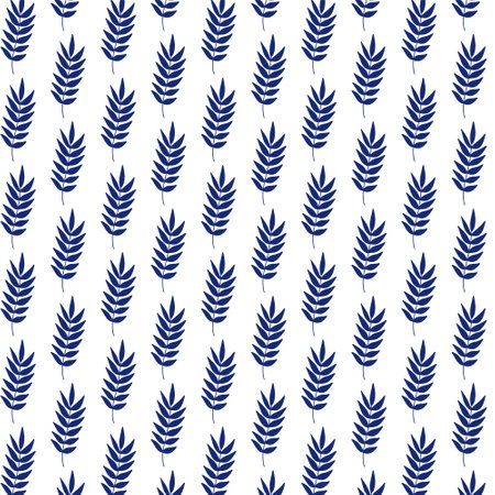 Vector hand drawn summer floral seamless pattern isolated on white background. Decorative doodle leaves. Cartoon tropical background for wedding design, wrapping, textiles, ornate and greeting cardsのイラスト素材